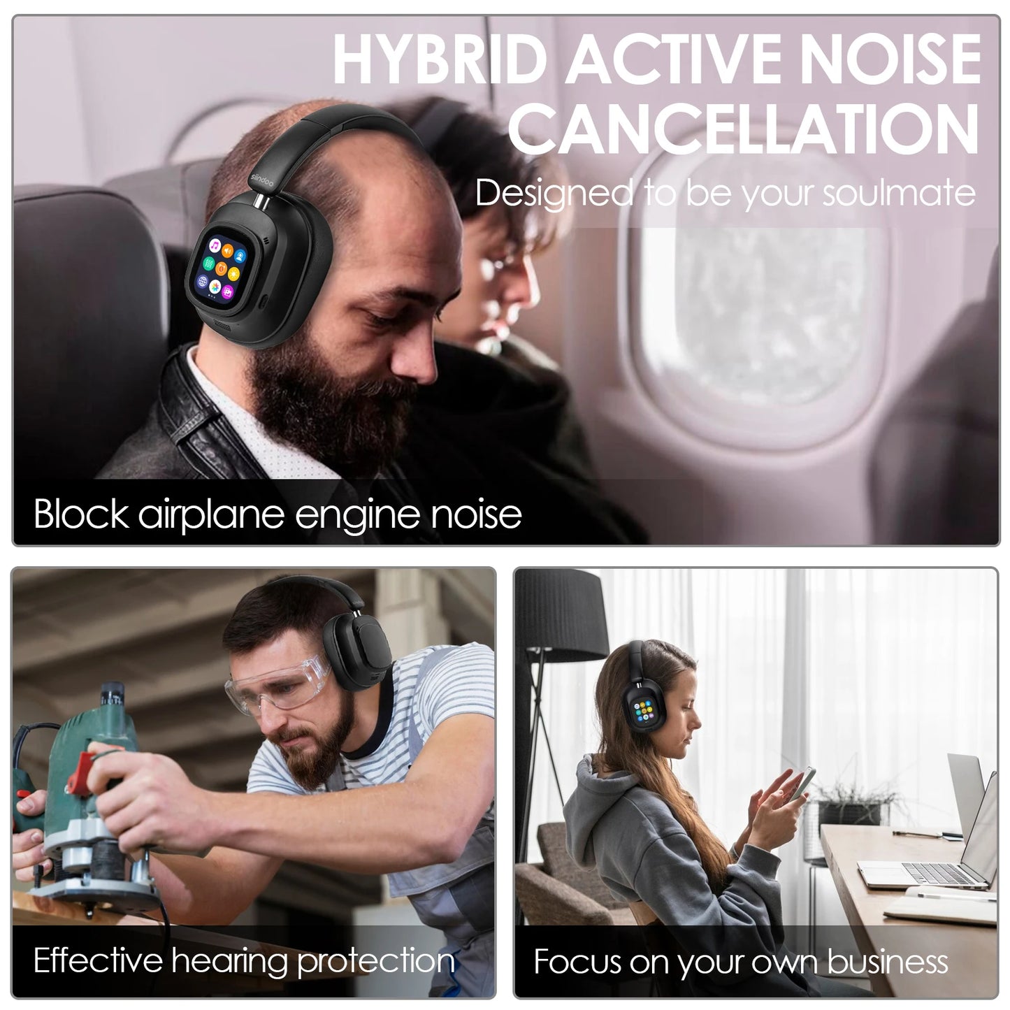 JH-ANC930Plus Hybrid Headphone, Noise Cancelling Magnetic Touch Control